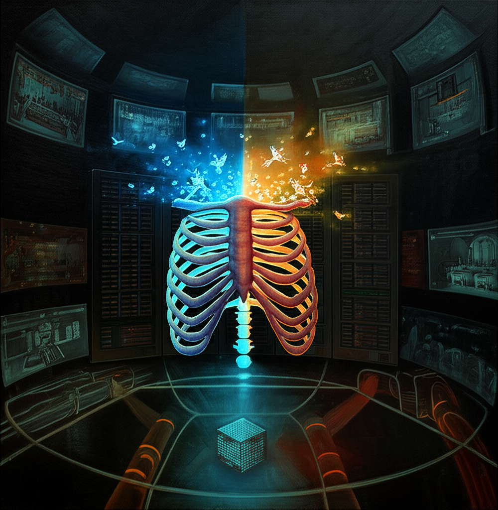 Dream: The Third Voice — two voices collide into crystalline birds and API calls